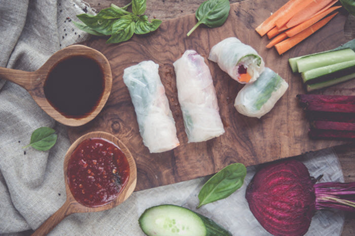 Chicken Rice Paper Rolls